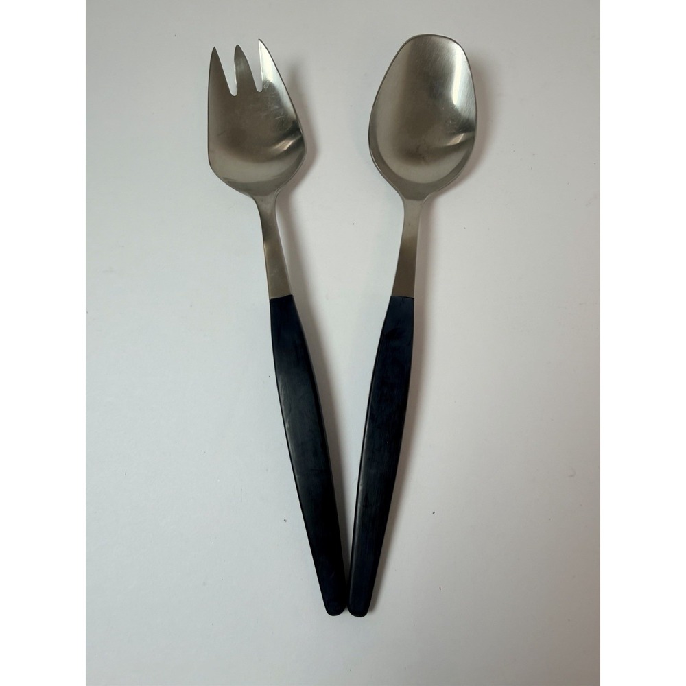 Gense Focus Sweden Black Stainless Flatware Serving spoon & Fork